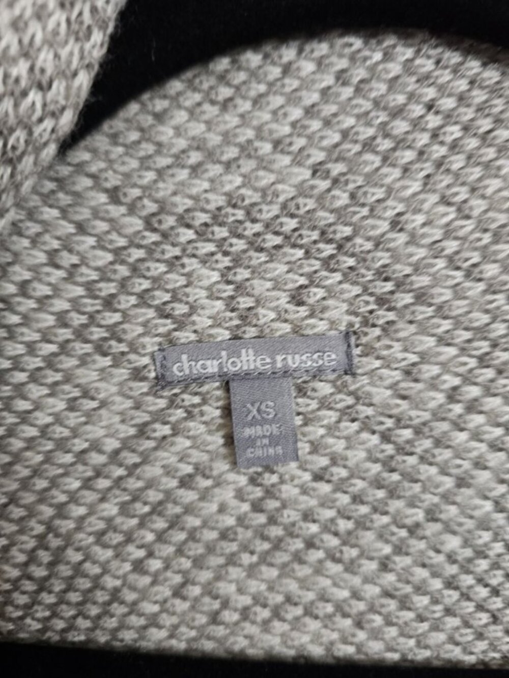Charlotte Russe Women XS Cardigan Gray Pink Knit Boho Archival Rare Statement - Picture 4 of 8